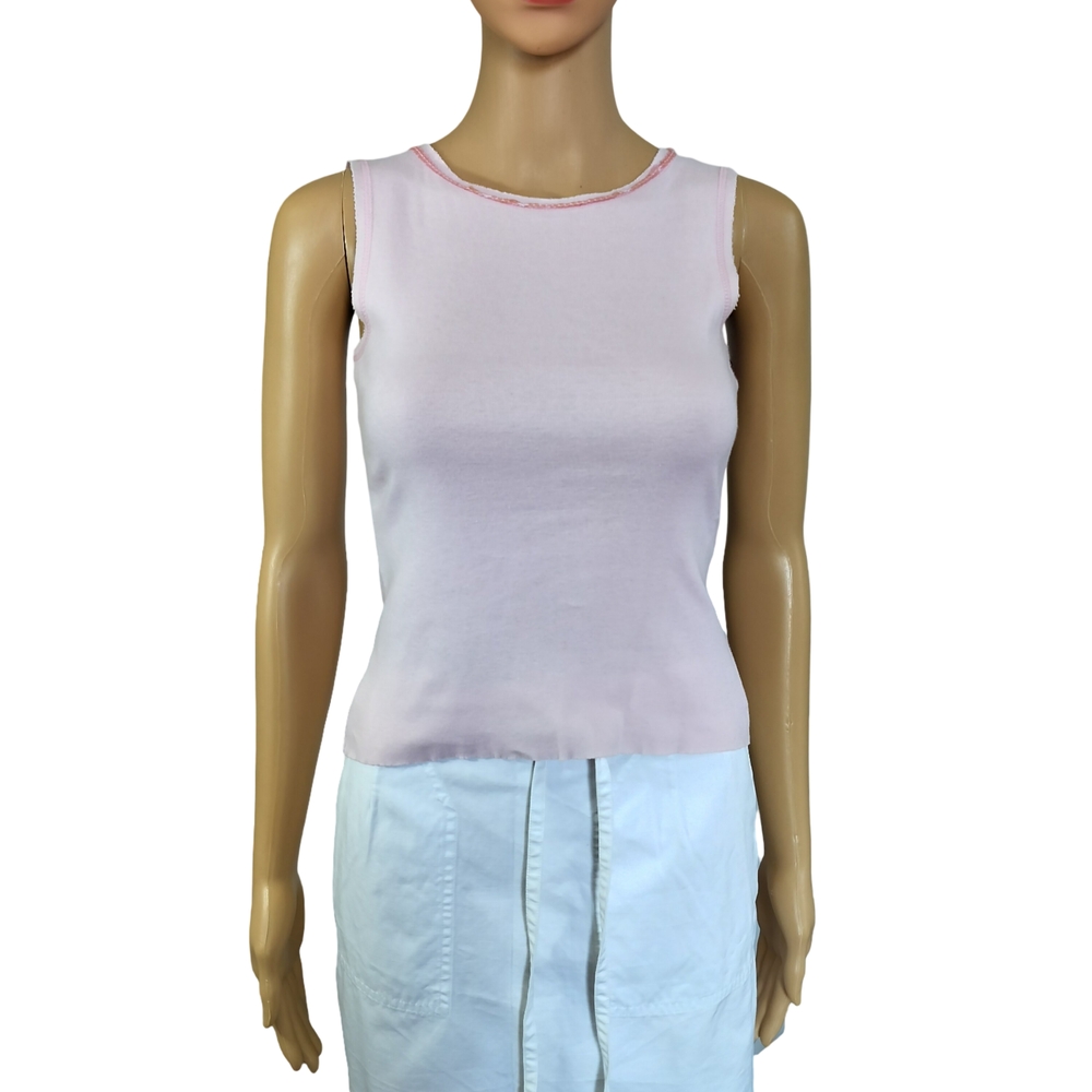 United Colors Of Benetton White Fitted Sequinned-Neck Sleeveless Tank Top
